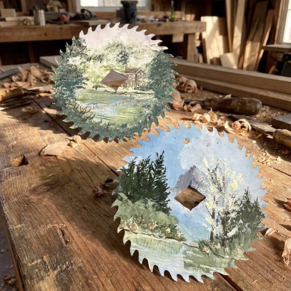 Hand-Painted Saw Blade Art set